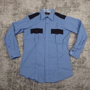 Vintage Western Shirt Men's 15 1/2 32 Blue Classic Cowboy Rockabilly Union Made